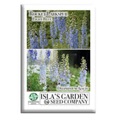 Isla's Garden Seeds Larkspur Rocket Light Blue bloom adds sky-blue height for cottage borders.