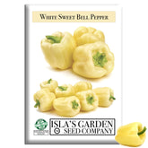 Isla's Garden Seeds white sweet bell pepper seeds pack for home gardens, ideal for fresh cooking