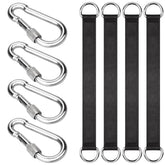 ISUSSER tree swing straps 4-pack with carabiners for sturdy outdoor swings.