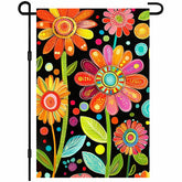 IVN Colorful Flower Spring Flag front view with vibrant colors for curb appeal
