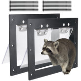 iwreaiy raccoon one-way door, front view, two-piece setup for humane eviction.