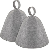 JaGely sauna hat gray wool front view shows breathable warmth for spa sessions
