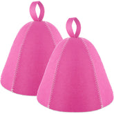 JaGely sauna hat in fuchsia, two-piece set, ideal for relaxing spa sessions.