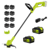 JAGROM 21V cordless trimmer with battery and charger for easy yard cleanup