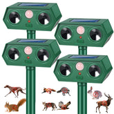 Jahy2Tech Deer Repellent Device Solar Fortress Pro protects garden with ultrasonic deterrence.