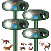 Jahy2Tech Fortress Pro solar panel deterrent protecting the garden from wildlife.