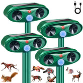 Jahy2Tech solar ultrasonic animal deterrent front view protects your yard from pests.