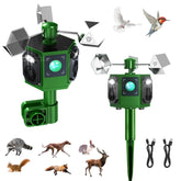 JahyElec 2026 solar ultrasonic bird repeller front view for outdoor pest deterrence