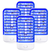 JahyElec 4-pack bug zappers plugged into outlets for multi-room protection.
