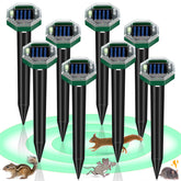 JahyElec mole repellent stake in yard protecting lawn from burrowing pests