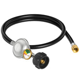 Jakivew propane hose regulator with gauge display for precise fuel flow
