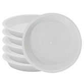 JAKOUE 6-inch plant saucer top view with raised grid for improved drainage.