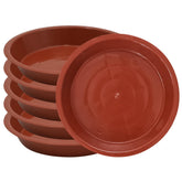 JAKOUE 6pcs terracotta plant saucers top view with anti-leak grid protects floors.