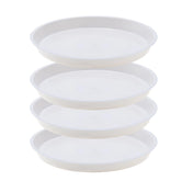 JAKOUE 10-inch white matte plant saucer protects floors from overwatering.