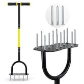 Jardineer Lawn Aerator Spike Tool with 36-inch reach for deep soil penetration.