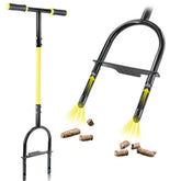 Jardineer manual core aerator with 38-inch frame supports upright use for back-friendly lawn care.