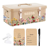 JarThenaAMCS seed storage box with wildflower design keeps seeds organized and protected.