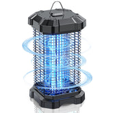 Jawlark Bug Zapper outdoor patio in use, attracting insects with UV light and killing them safely.