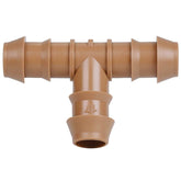 JAYEE barbed tee connectors close-up for 17mm drip tubing, durable and leak-proof.