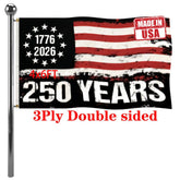 Jayus 250th anniversary flag front view for outdoor display with vivid colors.