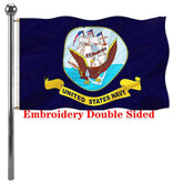 Jayus embroidered US Navy flag front view with vivid colors and clean stitching.