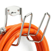 JBscoop garden hose holder wall mount in stainless steel for outdoor use and durability