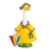 JcHrmers GANSHAYA raincoat goose porch outfit on a 23-inch figure adds whimsical curb appeal.
