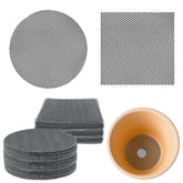 JDBZYDM round pot mesh pad fits 10 cm opening for soil retention and drainage.