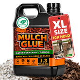 JDiction Mulch Glue spray-application stabilizes loose mulch and gravel.