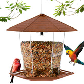 Jealoeur outdoor hanging bird feeder in brown attracts birds