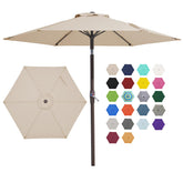 JEAREY 7.5ft patio umbrella open-crank for quick shade at outdoor meals