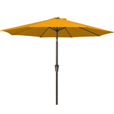 JEAREY 9ft canopy top view provides broad shade for outdoor dining.