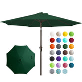 JEAREY 9FT umbrella with canvas canopy provides broad outdoor shade for gatherings.