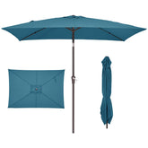 JEAREY rectangle patio umbrella overview showing wide shade space for outdoor dining.
