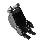 Jecoupoon 200mm narrow trenching bucket on a mini excavator for precise trenching.