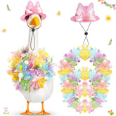 Jeere Easter goose outfits with bunny ears hat on porch goose for festive charm.