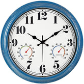 JENLYSTIME 16-inch blue vintage wall clock, front view, bold time reading at a glance