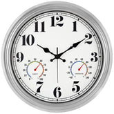 JENLYSTIME 16-inch silver vintage wall clock face for clear indoor or covered outdoor viewing