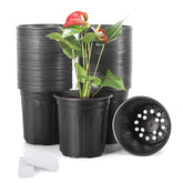 JERIA 1-gallon nursery pots in soft plastic, ideal for seed starting and reuse