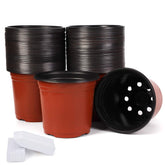 JERIA 6-inch plastic nursery pot ready for seed starting and easy stacking.