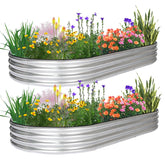 Jeria oval raised garden bed 8x4x1ft for flexible backyard planting and easy relocation.