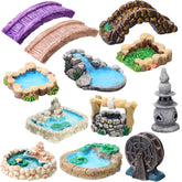 Jetec bridge miniature for fairy garden adds charm with durable resin detail, ideal for outdoor displays