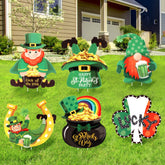 Jetec St. Patrick's Day yard sign with shamrock design for outdoor decor.