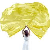 Jetec worship flags in gold with semicircle angel wings enhance stage presence.