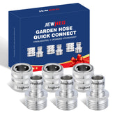 Jewheg Quick Connect hose fittings front view showing corrosion-resistant stainless steel.