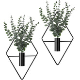 Jexine geometric hanging planter with triangle black frame adds modern flair to interiors.
