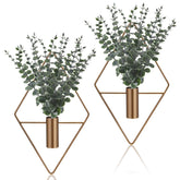Jexine hanging planter with geometric bronze frame for stylish wall decor
