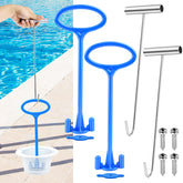 Jeyeou blue skimmer handle attached to basket for easy debris removal