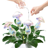 JFLLAJNF mushroom watering globe with top opening for easy refill and steady moisture.