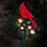Jiasku cardinal garden stake with LED lights for warm outdoor ambience